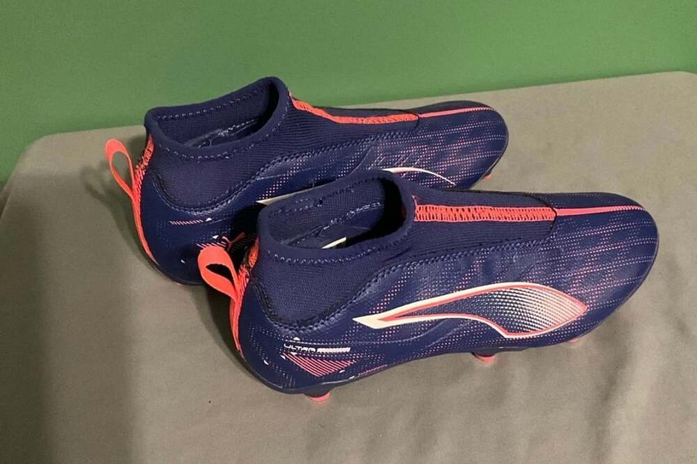Puma Ultra Match LL FG/AG Soccer Cleats Blue Sunset Glow YOUTH 2.5